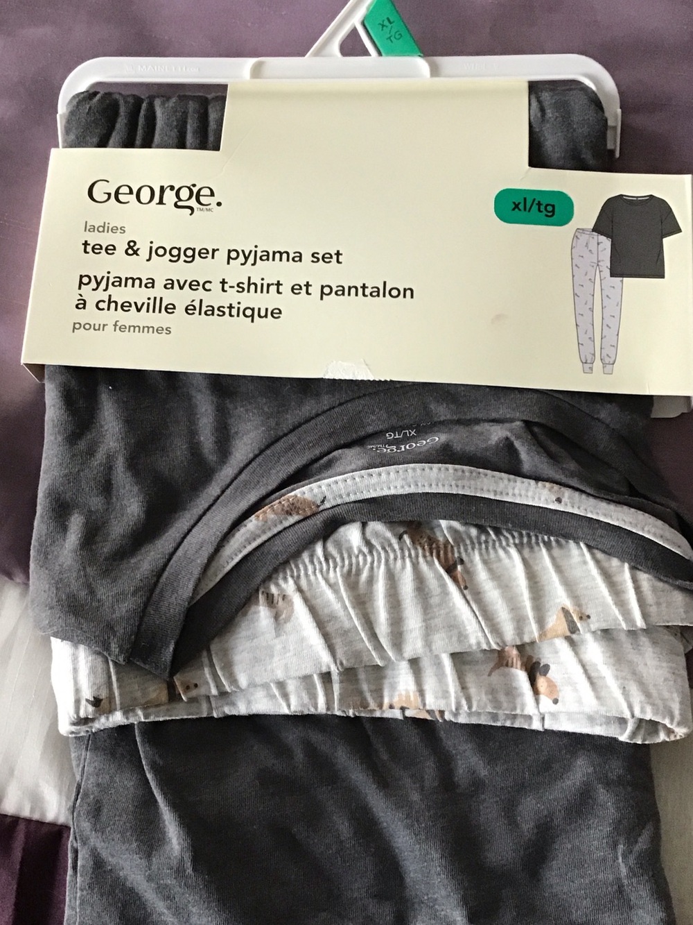 Womens pyjama set - tee & jogger - dachshund dog motif